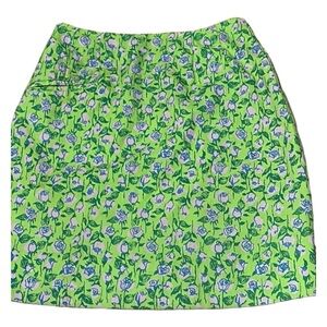 Vintage The Lilly Pulitzer Skirt Pockets Green Pink - no size tag small
